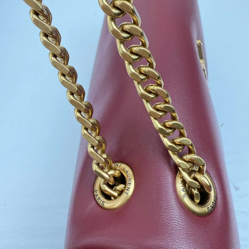 Saint Laurent Burgundy Chain Top Handle Bag 329 - Image 6