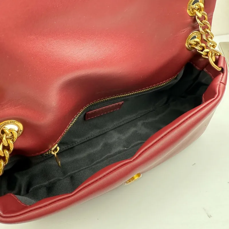 Saint Laurent Burgundy Chain Top Handle Bag 329 - Image 7