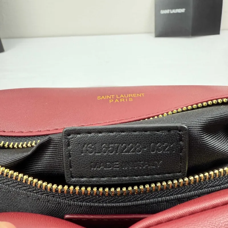 Saint Laurent Burgundy Chain Top Handle Bag 329 - Image 9
