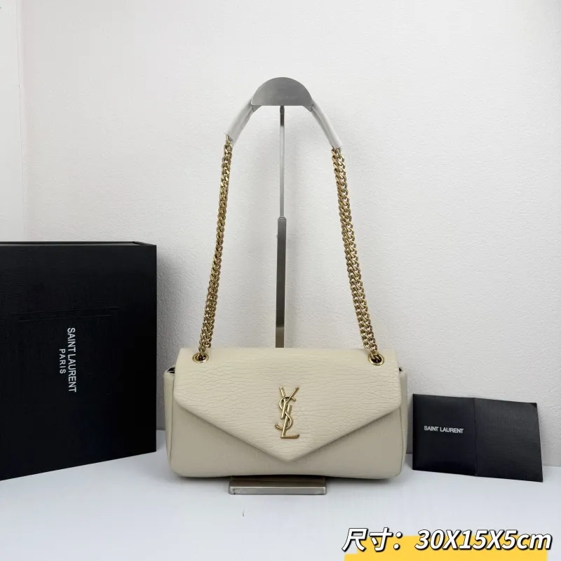 YSL Cream Top Handle Shoulder Bag 30x15x5cm 332