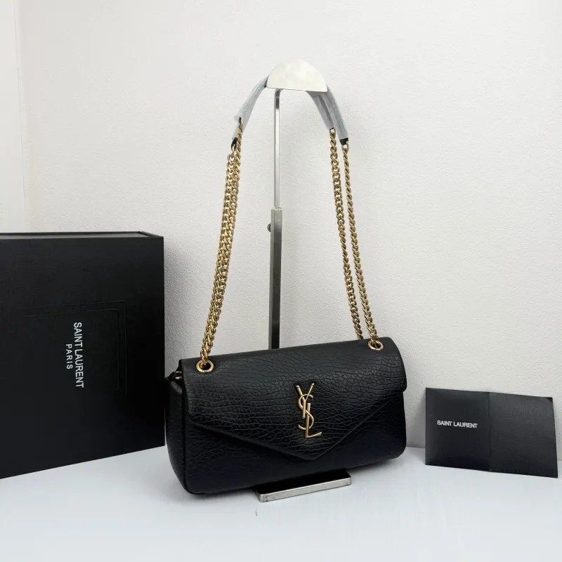 Alternative view of YSL Black Leather Chain Shoulder Bag 333 Size 30x15x5cm