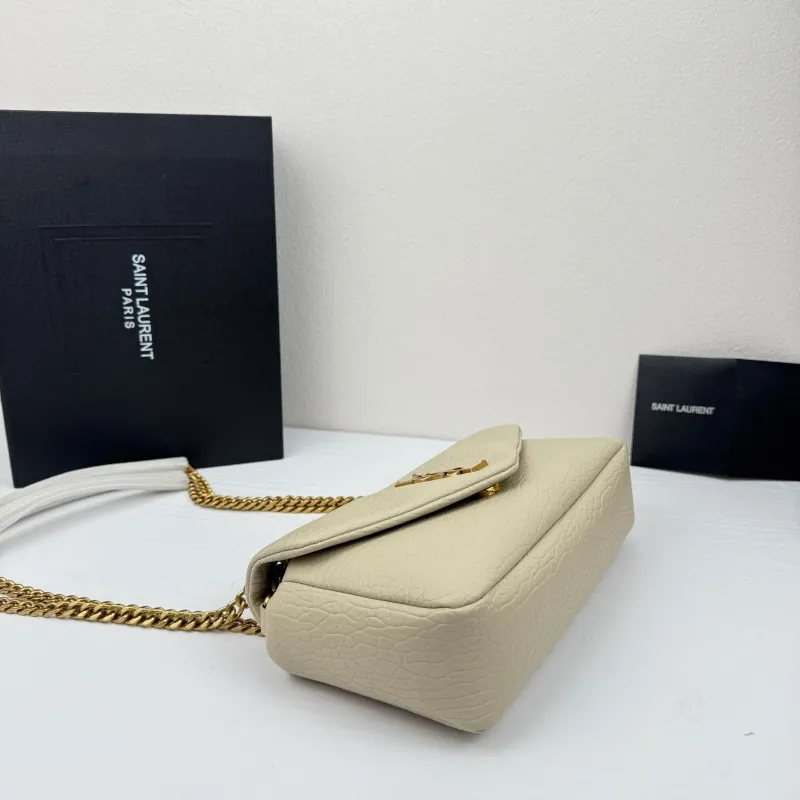 YSL Cream Chain Shoulder Bag 336 - Image 4