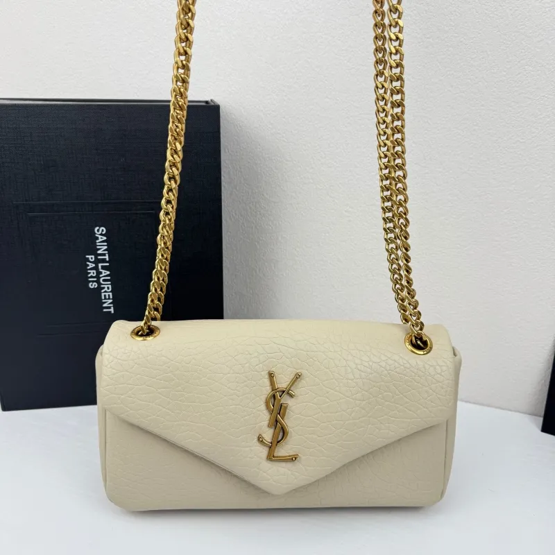 YSL Cream Chain Shoulder Bag 336 - Image 5