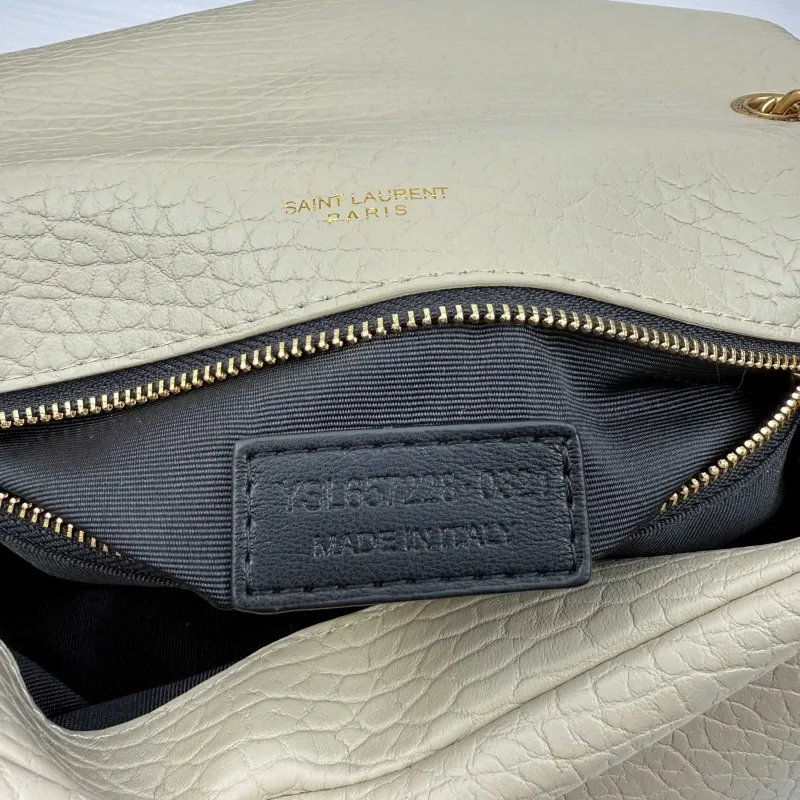YSL Cream Chain Shoulder Bag 336 - Image 9