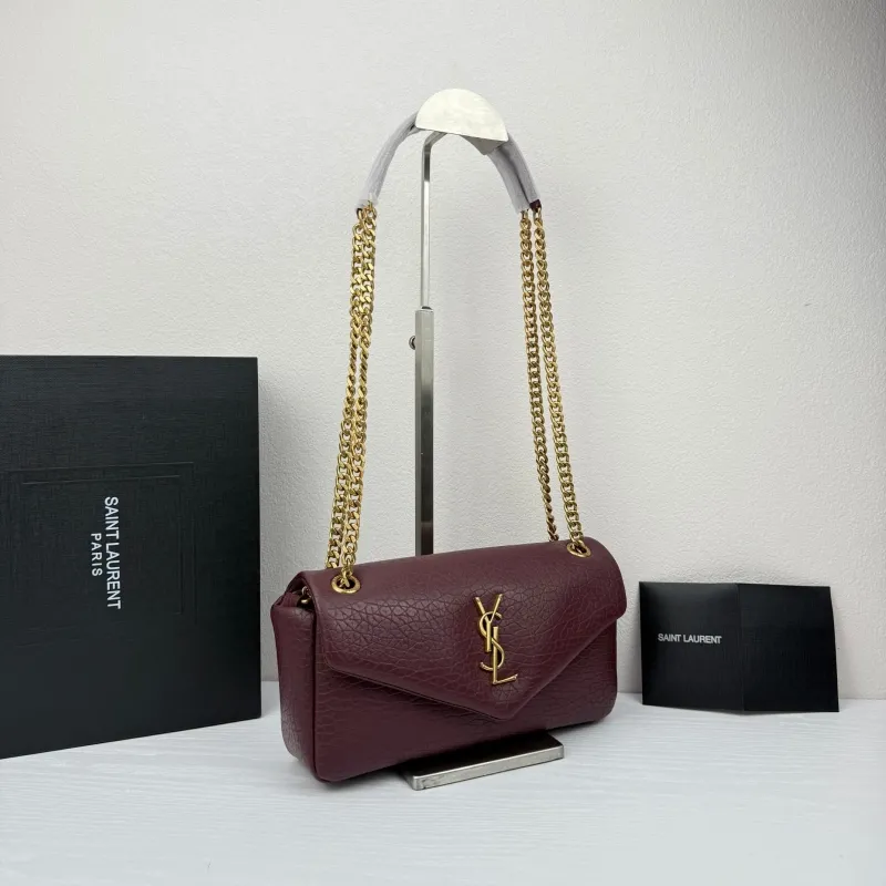 Alternative view of YSL Burgundy Leather Chain Shoulder Bag 337