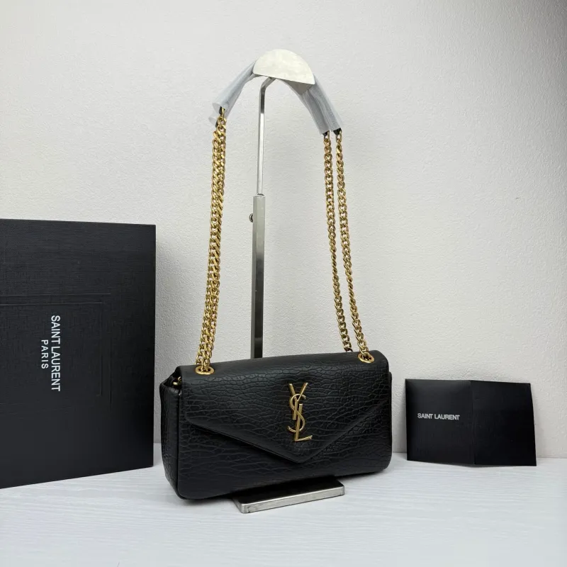 Alternative view of YSL Black Crocodile Leather Chain Shoulder Bag