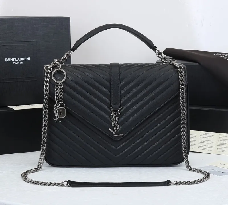 Saint Laurent Black Top Handle Shoulder Bag 347