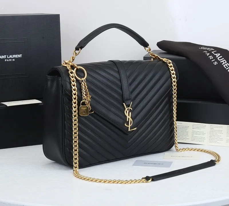 Alternative view of YSL Black Top Handle Shoulder Bag 348