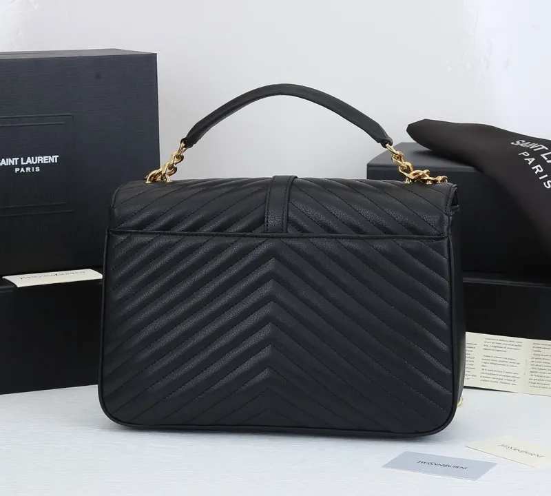 YSL Black Top Handle Shoulder Bag 348 - Image 5