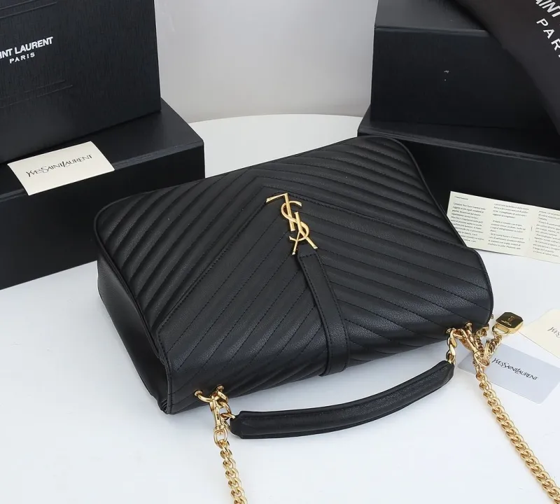 YSL Black Top Handle Shoulder Bag 348 - Image 6