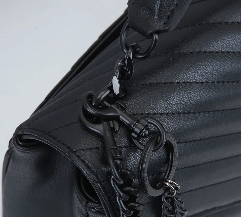 Saint Laurent Black Quilted Top Handle Chain Bag - Image 4
