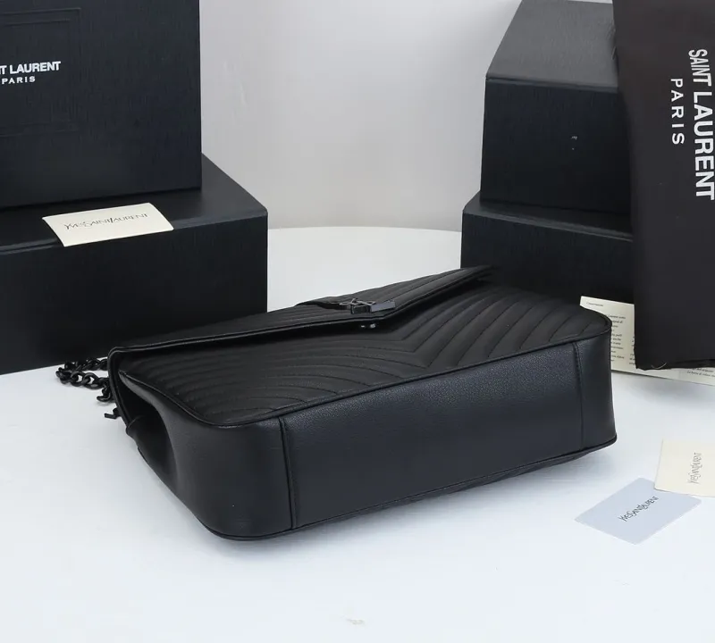 Saint Laurent Black Quilted Top Handle Chain Bag - Image 8