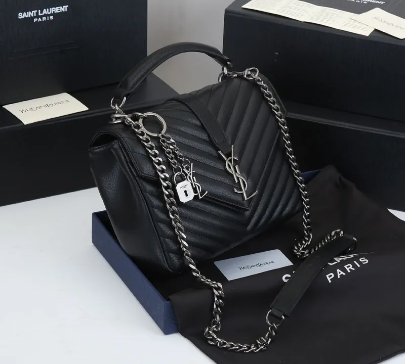 Alternative view of Saint Laurent YSL Black Quilted Top Handle Bag
