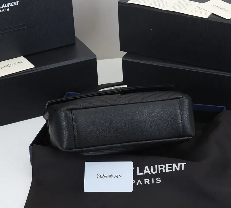 Saint Laurent YSL Black Quilted Top Handle Bag - Image 7