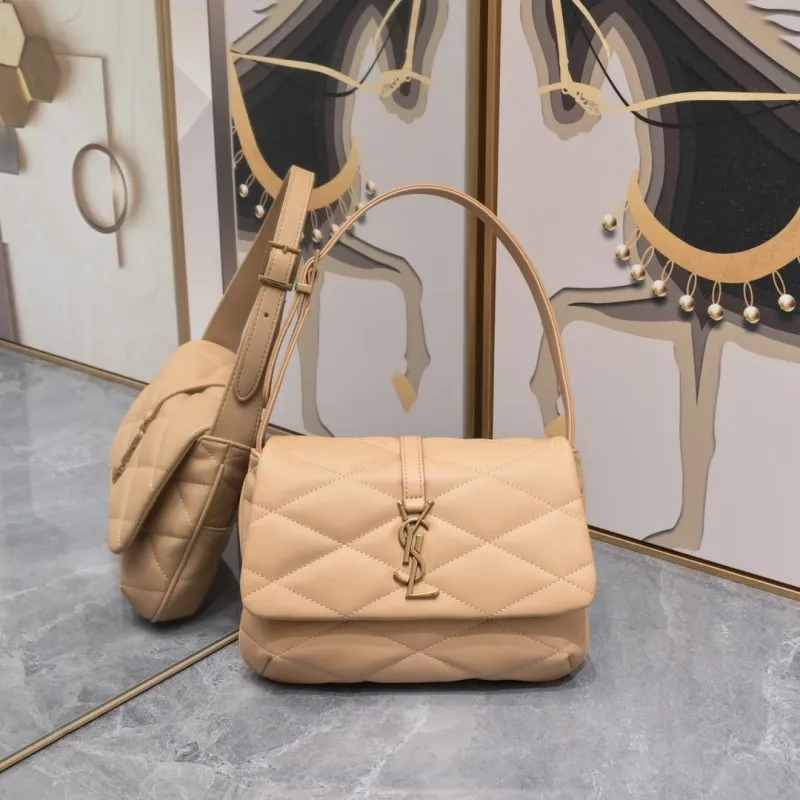 YSL Beige Quilted Shoulder Bag 353