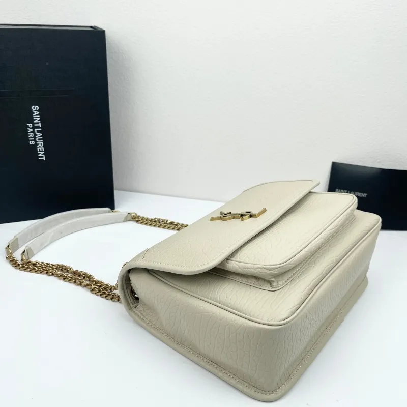 YSL Cream Chain Shoulder Bag 9250 28x22x9cm - Image 4