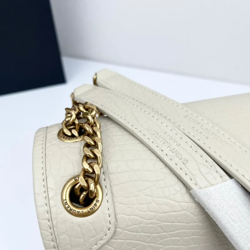 YSL Cream Chain Shoulder Bag 9250 28x22x9cm - Image 6