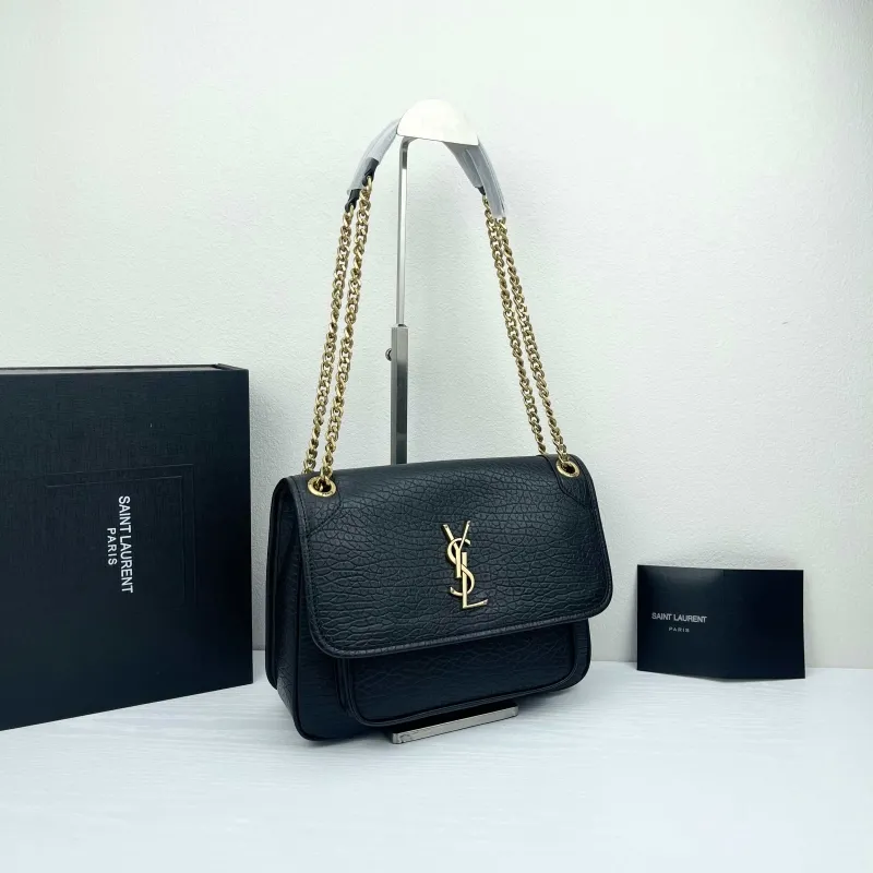 Alternative view of YSL Black Leather Chain Shoulder Bag Model 9250 Size 28x22x9cm