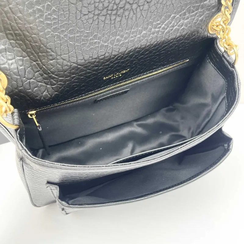 YSL Black Leather Chain Shoulder Bag Model 9250 Size 28x22x9cm - Image 7