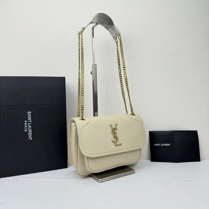 Alternative view of YSL Cream Leather Shoulder Bag 363 21x16x7.5cm