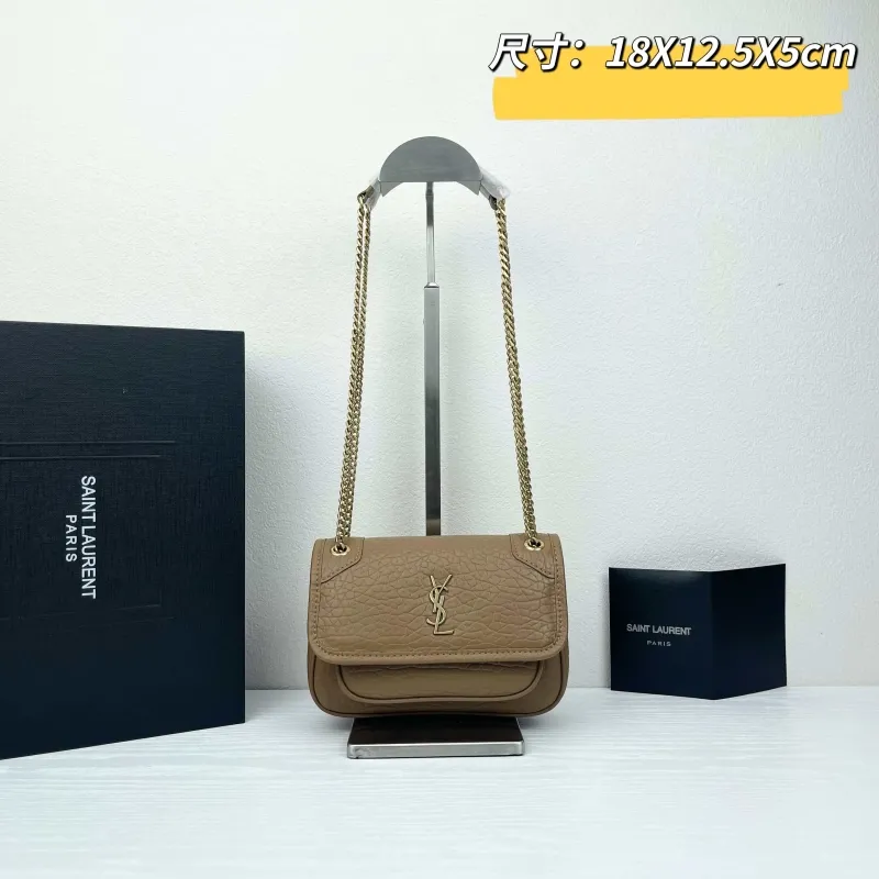 Saint Laurent Brown Chain Shoulder Bag 366