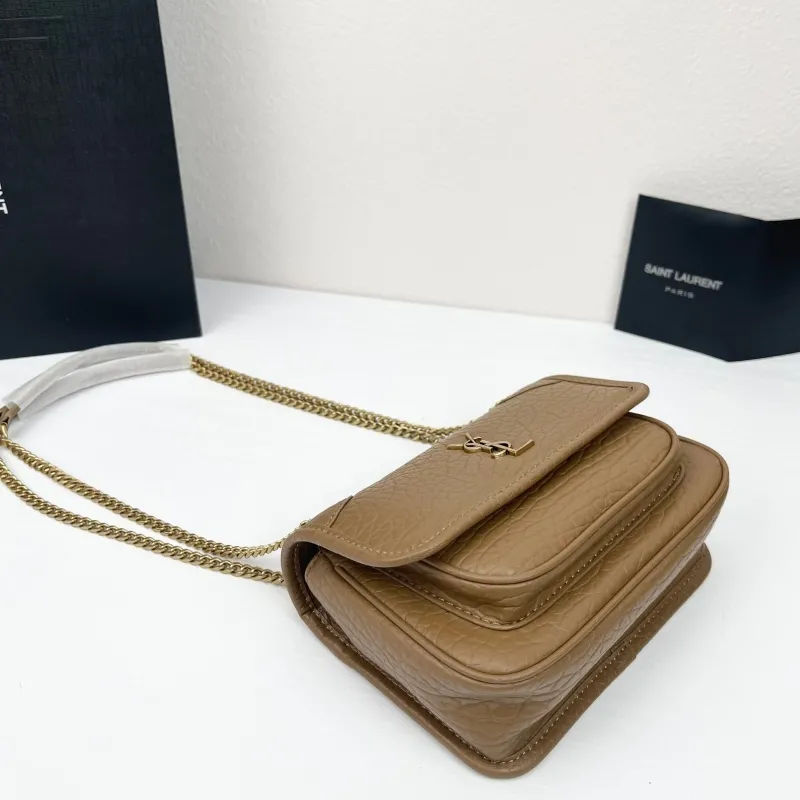 Saint Laurent Brown Chain Shoulder Bag 366 - Image 4