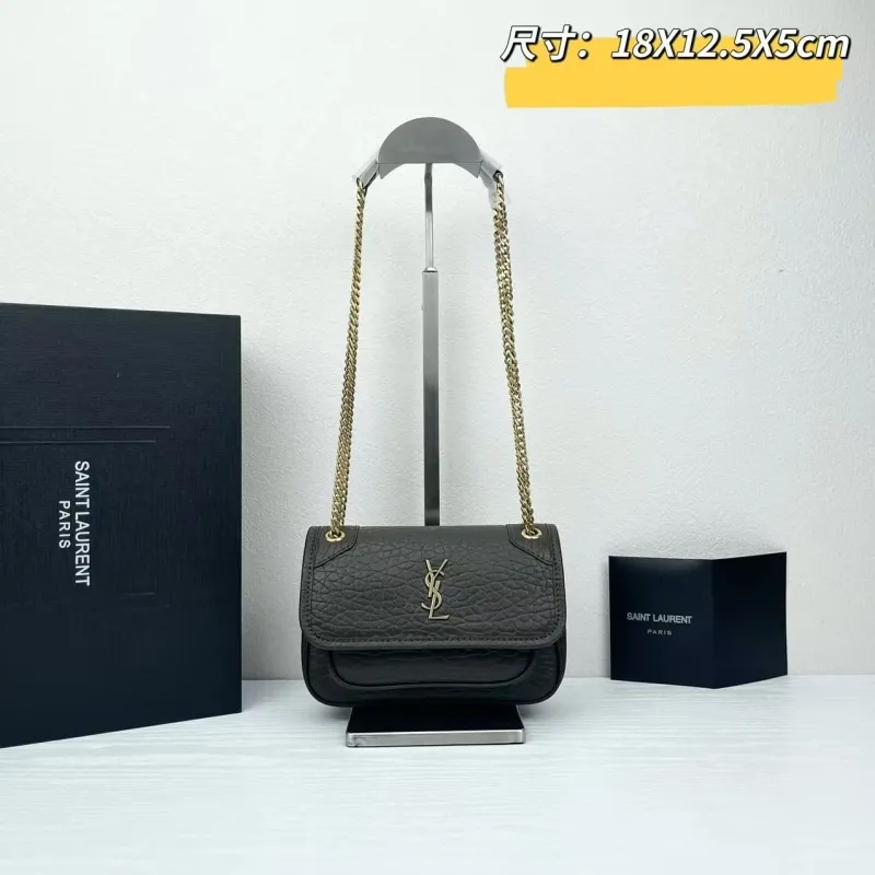 YSL Dark Gray Chain Shoulder Bag 18x12.5x5cm 367