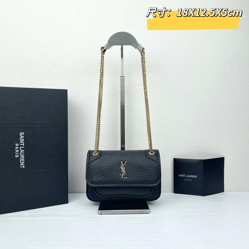 YSL Black Chain Shoulder Bag 369