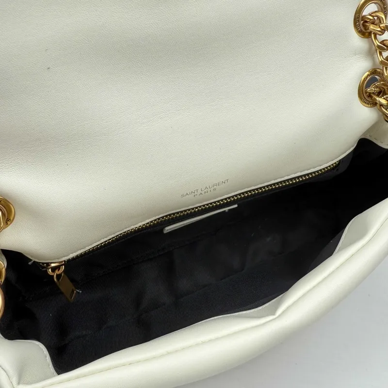 YSL White Top Handle Shoulder Bag 371 - Image 7