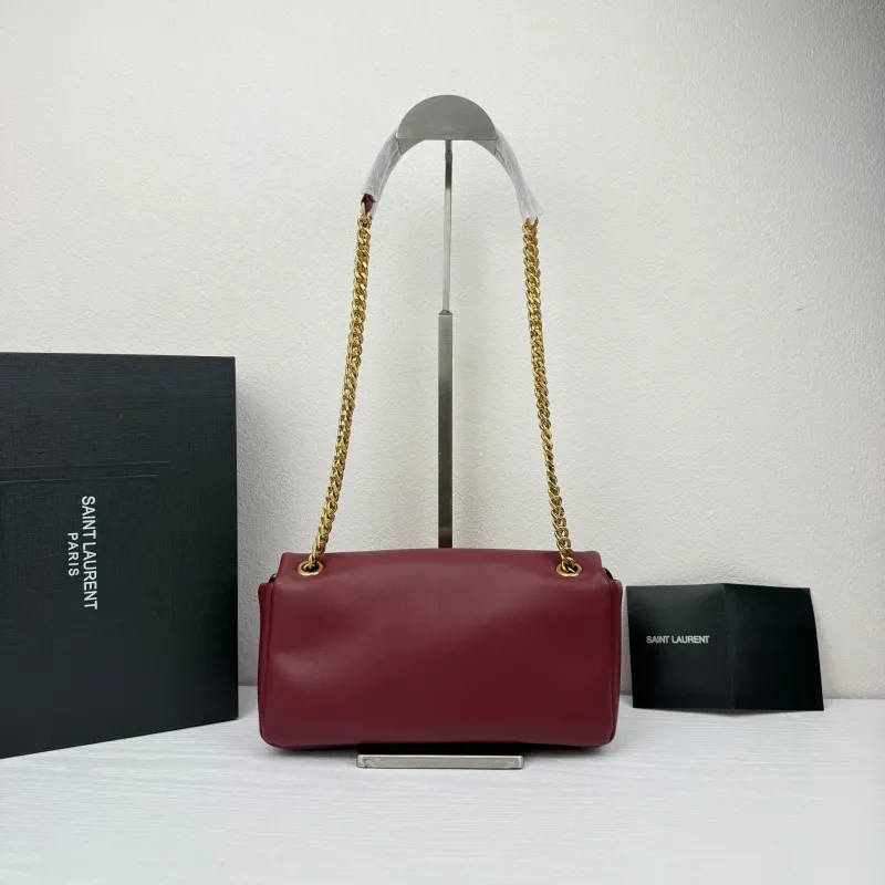 Saint Laurent Burgundy Chain Shoulder Bag 372 - Image 3