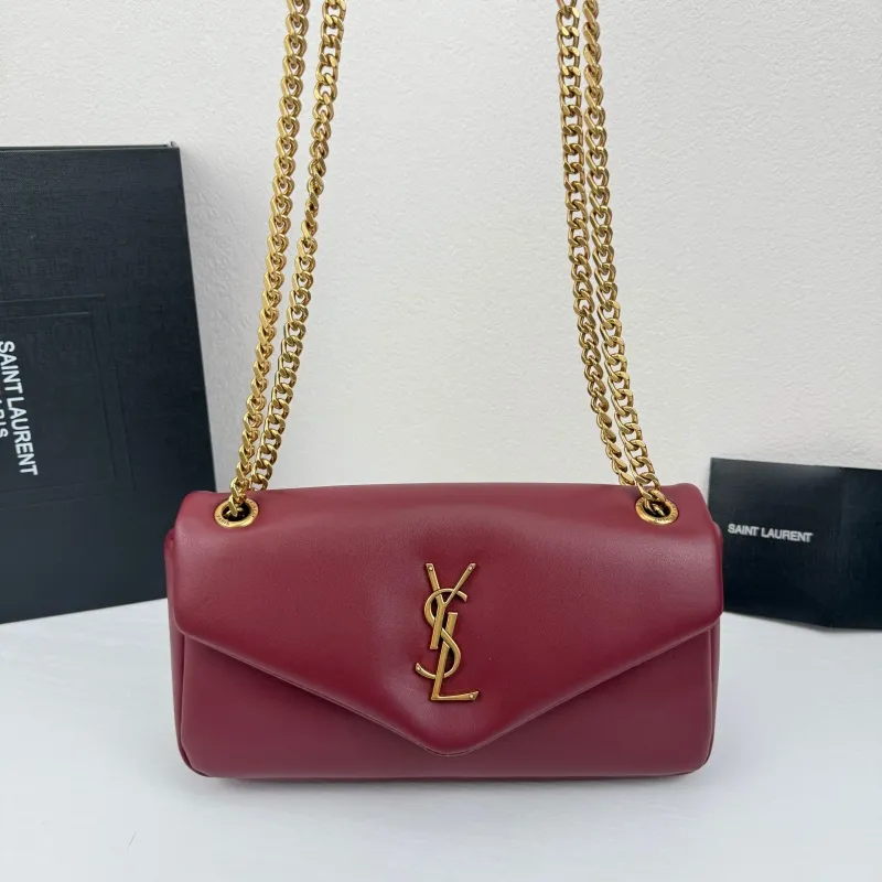 Saint Laurent Burgundy Chain Shoulder Bag 372 - Image 5