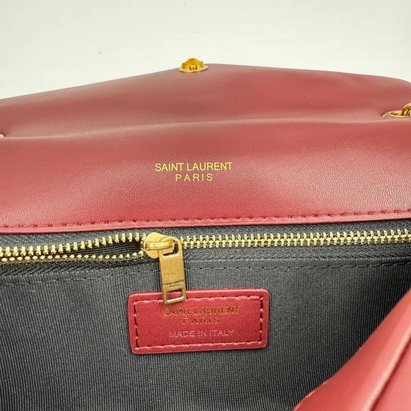 Saint Laurent Burgundy Chain Shoulder Bag 372 - Image 8