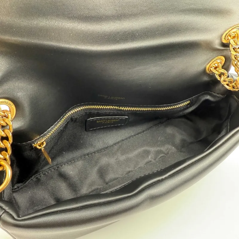 YSL Black Leather Chain Shoulder Bag 373 - Image 7