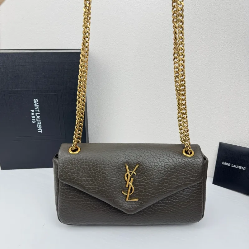 YSL Dark Olive Chain Shoulder Bag 374 - Image 5