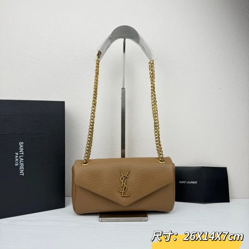 Saint Laurent Tan Top Handle Chain Bag 375 26x14x7cm