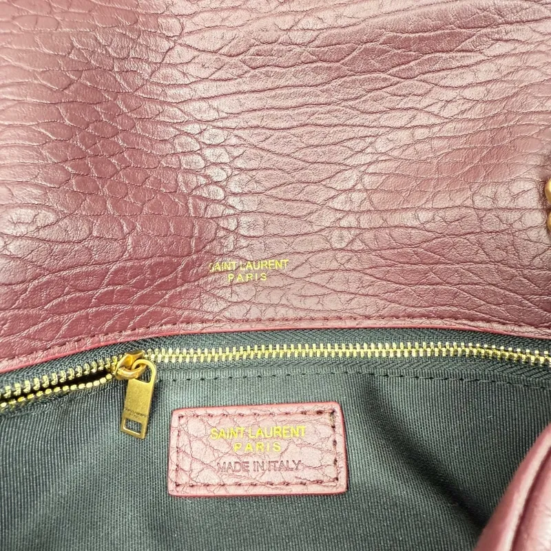 YSL Burgundy Leather Shoulder Bag 377 - Image 8