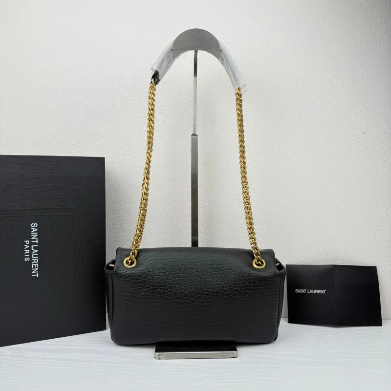 YSL Black Leather Chain Shoulder Bag 378 26x14x7cm - Image 3