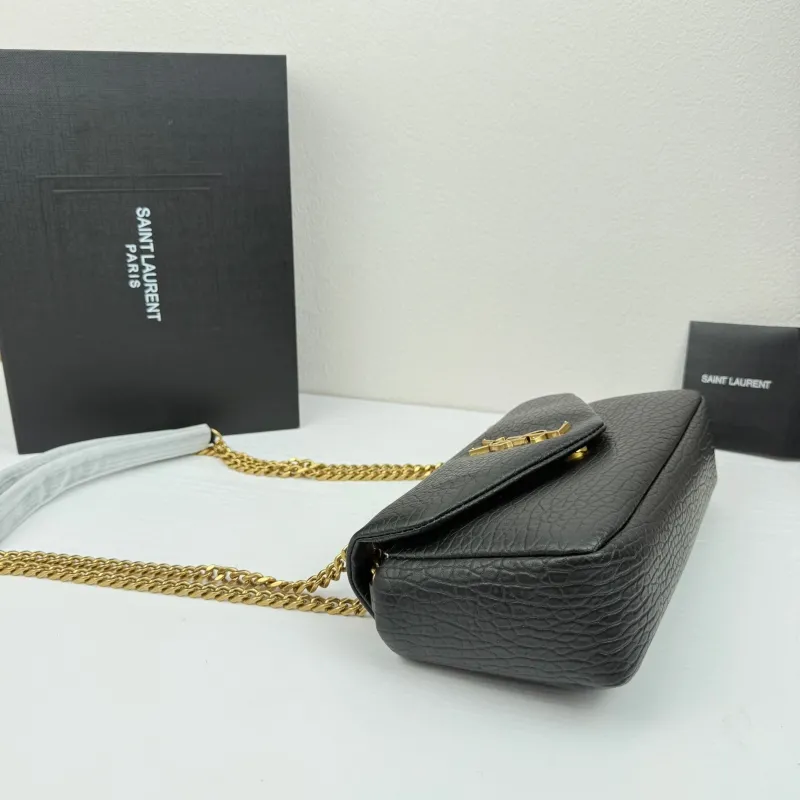 YSL Black Leather Chain Shoulder Bag 378 26x14x7cm - Image 4