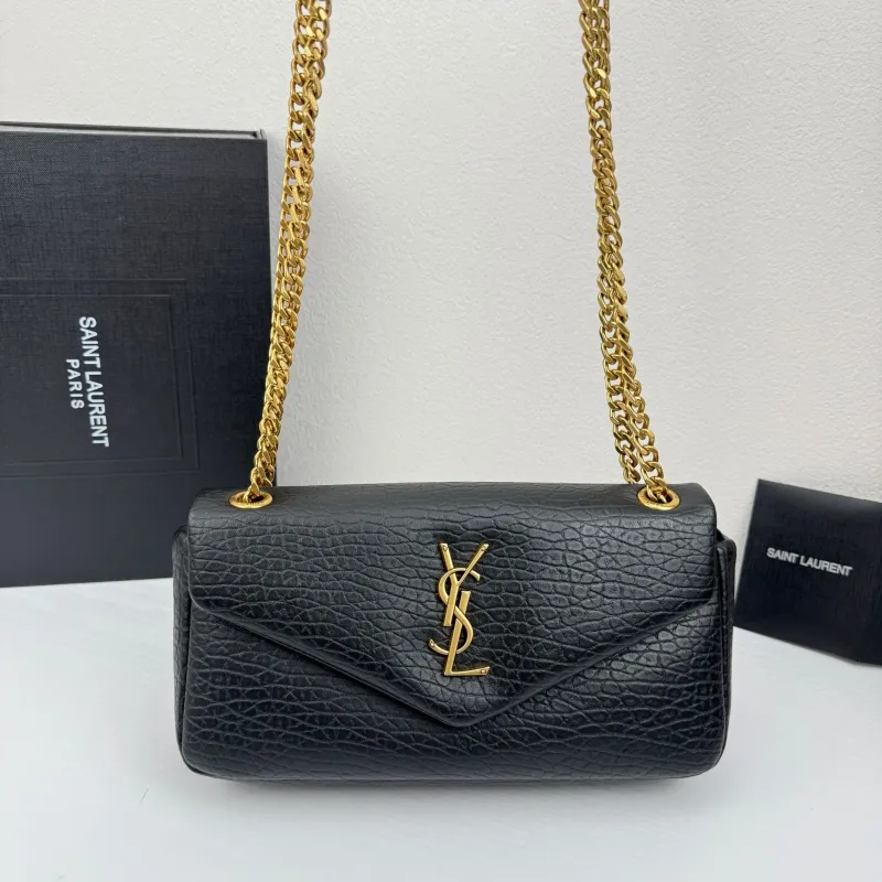 YSL Black Leather Chain Shoulder Bag 378 26x14x7cm - Image 5