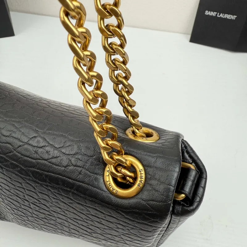 YSL Black Leather Chain Shoulder Bag 378 26x14x7cm - Image 6