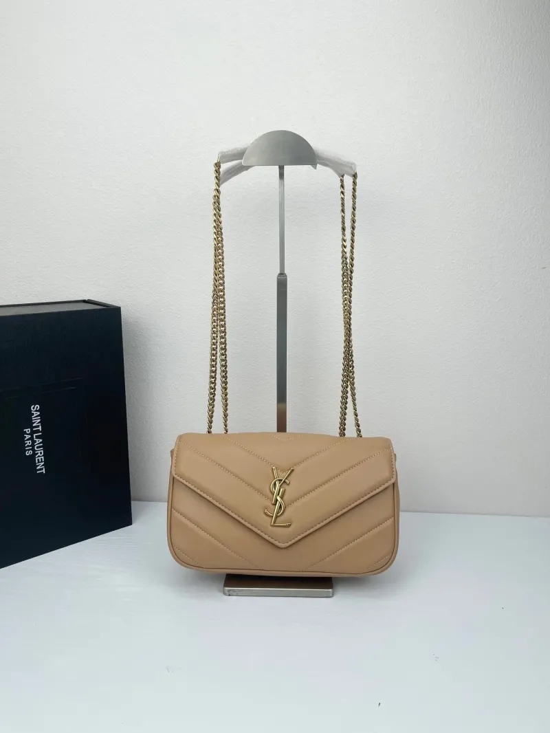 YSL Beige Top Handle Chain Shoulder Bag 379