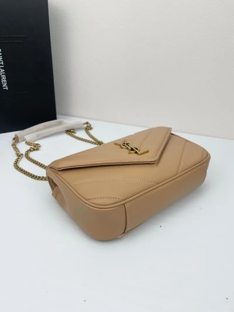 YSL Beige Top Handle Chain Shoulder Bag 379 - Image 4