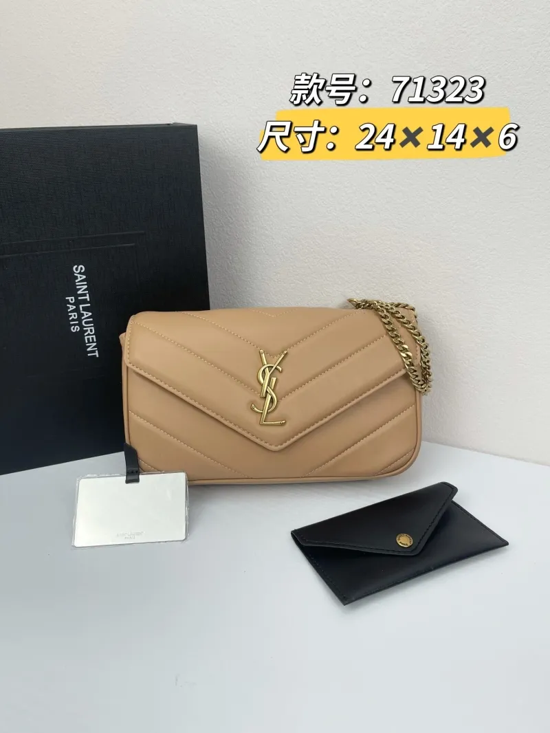 YSL Beige Top Handle Chain Shoulder Bag 379 - Image 5