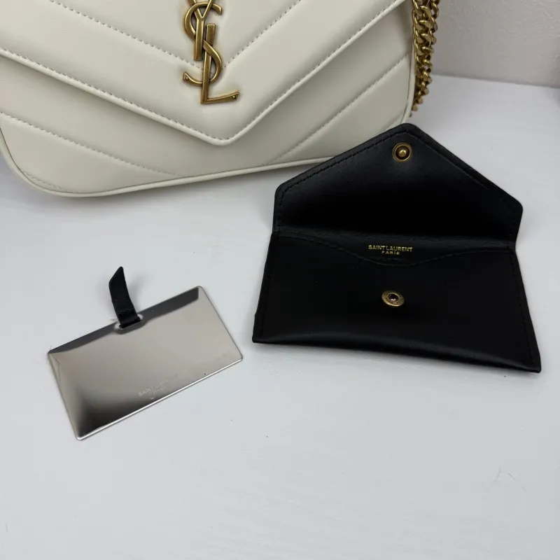 YSL White Chevron Chain Shoulder Bag 380 - Image 7