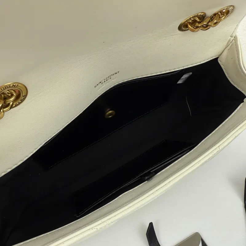 YSL White Chevron Chain Shoulder Bag 380 - Image 8