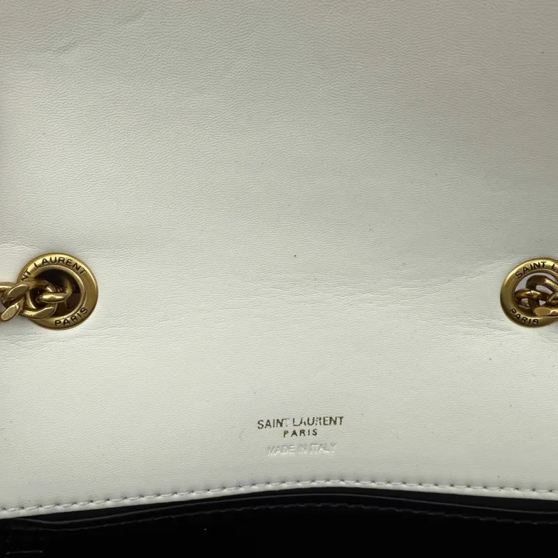 YSL White Chevron Chain Shoulder Bag 380 - Image 9