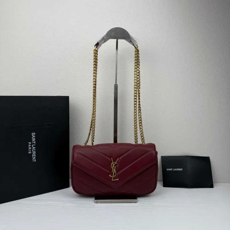 YSL Maroon Chain Shoulder Bag 381