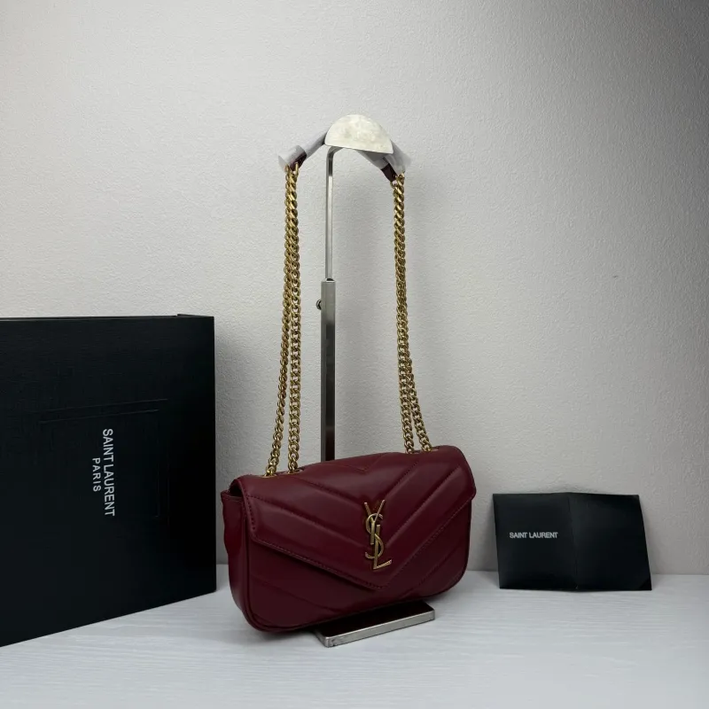 Alternative view of YSL Maroon Chain Shoulder Bag 381