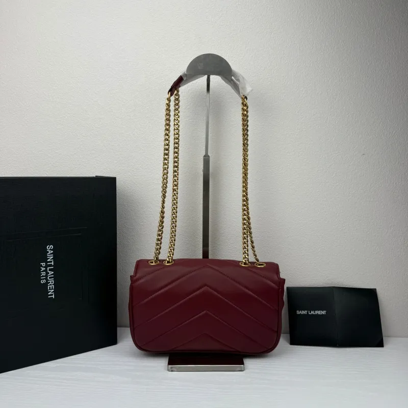 YSL Maroon Chain Shoulder Bag 381 - Image 3