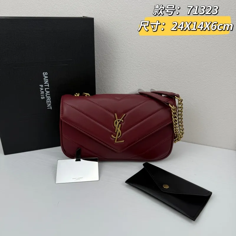 YSL Maroon Chain Shoulder Bag 381 - Image 5